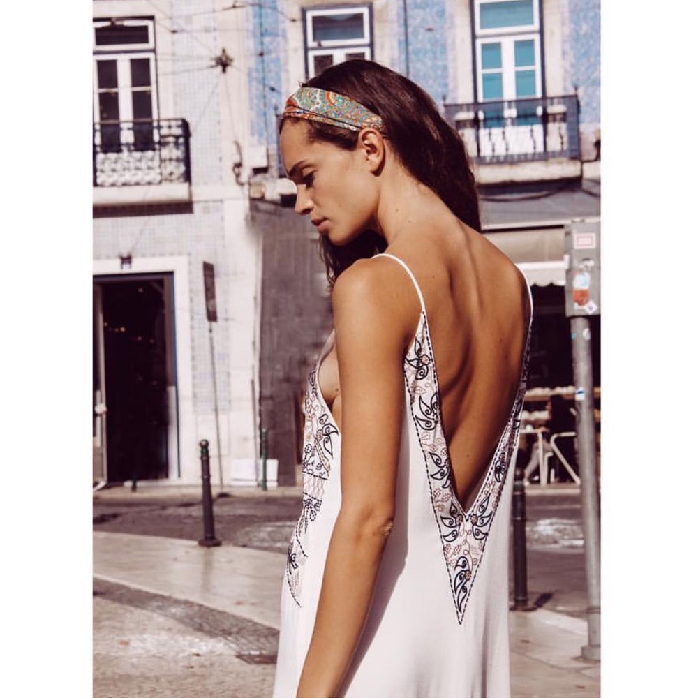 Uma & Leopold Natasha Flower Embroidery Maxi Dress